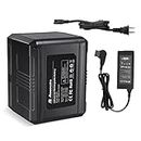 Powerextra V Mount/V Lock Battery - 222Wh 14.8V 15000mAh Rechargeable Battery with D-tap Charger and Cable for Broadcast Video Camcorder, Compatible with Sony HDCAM, XDCAM, Digital Cinema Cameras