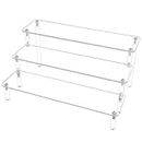 3 Tiered Acrylic Riser,Clear Display Risers Stand Perfume Organizer Cologne Acrylic Shelves Cupcake Shelf for Figures Food Desserts Holder Collection Cosmetic Vendor Product