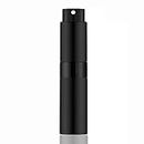 8 ML Portable Mini Perfume Atomizer, Refillable Empty Small Spray Bottle for Travel, Twist Tpye Pocket Cologne Sprayer (Black)