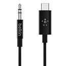 Belkin Rockstar 3.5Mm Audio Cable With Usb-C Connector, Black