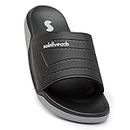 SOLETHREADS SLIDES SUBMERGE | Men Casual Sliders | Stylish Trendy Lightweight Slides | Casual & Comfortable | Waterproof | For Everyday Use | BLACK | 8UK