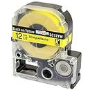 Cassette LC-4YBW LC-4YBW9 SC12YW Black on Yellow 12 mm x 8 m Label Tape Compatible with Epson LabelWorks LW-300 LW-300L LW-400 LW-500 LW-600P LW-700 LW-900P LW-1000P Labelling Device
