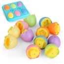 6PCS Shape Matching Easter EggsToy For Kids Baby Learning Educational Toy Gifts