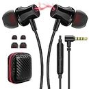Wired Headphones Earphones for Laptop PC Chromebook Noise Cancelling Ear Buds with 3.5mm Plug in Audio Jack Microphone HiFi Stereo Clear Call Volume Control for Kindle Fire Nintendo Switch MP3 Android
