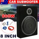 8" Car Subwoofer Under-Seat 800W Amplifier Speaker Audio Sub Woofer Slim Box Kit