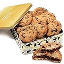 Chocolate Chip Cookies Gift Basket 1.5 LB Gourmet Tin Fudge Filled For Men Women | INDIVIDUALLY WRAPPED | Large Cookies | Birthday Get Well Sympathy