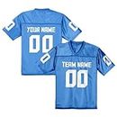 Custom Replica Football Jersey, Football Uniform, Personalize Your Team Name and Number, Fans Gift Men Women Youth,S-6XL Powder Blue