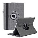 New iPad 9th / 8th / 7th Generation 10.2 Case - 360 Degree Rotating Stand Smart Cover Case Denim Fabric with Auto Wake/Sleep for Apple iPad 10.2" 2021/2020 / 2019(Gray-Black)