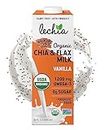 Lechia 32oz Non-Dairy Milk, Chia Flax Milk Vanilla No Sugar Added (Pack of 6), USDA Organic, Non-GMO – Fiber, Calcium, Omega-3 – Shelf Stable, free of Nuts, Soy, Gluten, Lactose, Carrageenan.