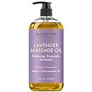 MAJESTIC PURE Lavender Massage Oil For Men and Women - Great For Calming, Soothing and to Relax - Blend of Natural Oils For Therapeutic Massaging and Aromatherapy - 8 fl oz.