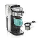 Hamilton Beach The Scoop Single Serve Coffee Maker & Fast Grounds Brewer for 8-14oz. Cups, Brews in Minutes, 40oz. Removable Reservoir, Stainless Steel (49987),Silver