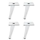 Geesatis 4 Pcs Sofa Legs Chrome Finished Furniture Legs Height 150 mm / 6 inch Oblique Feet Replacement Part for Home Furniture Coffee Table Legs, Silver