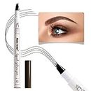 Music Flower Eyebrow Pencil, Chestnut Brow Pencil, Waterproof Brow Pen with 4 Micro-Fork Tip, Smudgeproof Fine Sketch Long Lasting Pen