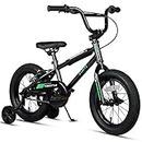 cubsala 16 Inch Little Kids Bike for Over 4 Years Old Boys Girls Youth BMX Style Bicycle with Training Wheels Coaster & Rear V Brake, Black