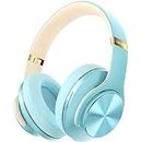 DOQAUS Bluetooth Headphones, [90 Hrs Playtime] Wireless Headphones with 3 EQ Modes, Hi-Fi Stereo Over Ear Headphones with Microphone and Comfortable Earpads for Cellphone/TV/PC/Laptop (Blue)