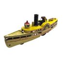 Breakwater Bay Bezu Cast Iron Mechanical Steam Riverboat Ferry Replica Historical Travel Souvenir Metal in Black/Yellow | Wayfair