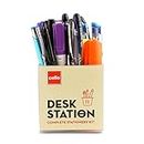 Cello Desk Station, Assorted office stationery items| Ball Pens, Marker, Highlighters |23 Stationery items & 1 pen stand| Ideal for office and home use, Multicolor | Best pen for Exam(Plastic)