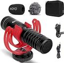 Movo VXR10-PRO External Video Microphone for Camera with Rycote Lyre Shock Mount - Battery-Free,Compact Shotgun Mic Compatible with DSLR Cameras and iPhone, Android Smartphones