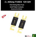 Fuses ANL x 2 40A Gold Plated Fast Blow Fuse Automotive 12V-32V Audio/Amp,Solar