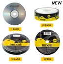 Maxell CD-R Recordable Blank CD Discs/Sleeves 700MB - 52x - 80min 1/5/10/25 Pack