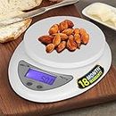 iBELL Weight Machine for Kitchen, Digital Kitchen Weighing Scale, Tare Function, Portable Electronic Food Weight Machine, 5 KG, LCD display, KS501M (White)