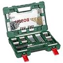 Bosch Accessories 91-Piece V-Line Titanium Drill Bit and Screwdriver Bit Set with Ratcheting Screwdriver (For Wood, Masonry, and Metal)
