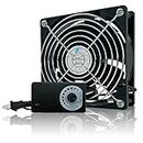 Easy Cloud Computer Fan with AC Plug-120mm Fan 120V 110V 220V with Variable Speed Controller Muffin Axial Fan 12V Case Cooling Fan Small USB Fan for PC Cabinet Doorway Receiver Xbox