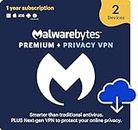 Malwarebytes Premium + Privacy VPN bundle | 1 Year, 2 Devices | PC, Mac, Android [Online Code]