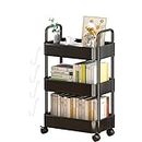 Utility Cart on Wheels | Storage Trolley Book Cart,Rolling Cart Snack Cart, Storage Cart Movable Storage Organizer for Kitchen, Bedroom, Living Room Zankie