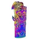 Metal Lighter Case Fits BIC Full Standard Size Lighter J6 in Rainbow Color, Design in Rose and Beauty