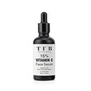 TFB 15% Vitamin C Face Serum for Skin Brightness mark & Blemishes | Highly Stable | Non Irritating | Non Sticky | Pore minimization | Increases Skin's Glow Instantly Reduces Spots Overtime - 30ml