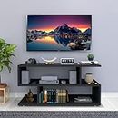 Furnifry S-Shape TV Unit/Set-Top Box Stand/Entertainment Unit Living Room/Engineered Wood TV Entertainment Unit/Suitable for 32" (31x16x15 inches, Grey)