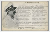 L'Automobilista Italian Chauffeur Early Car Automobile Driver Vintage Postcard