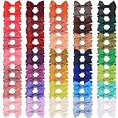 70Piece 2inch Hair Bows for Baby Girls,35colors in Pairs Grosgrain Boutique Solid Ribbon Mini Bows Alligator Clips for Newborn Girls Infants Toddlers