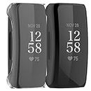 Shieranlee 2 Pack Compatible with Fitbit Inspire 2 Screen Protector Case, TPU Full Coverage Shockproof Bumper Cover