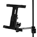 TIGER IMCA-BK Tablet iPad Holder Mount for Microphone/Music Stand with Adjustable Clamp Black