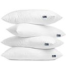 THE WOOD WHITE® Microfiber Soft White Pillows Set of 4 18 x 28 Inches Or 46 x 71 cm Hotel Pillows for Home.