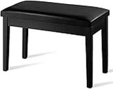 GOFLAME Duet Piano Bench, Black, PU Leather, Solid Wood Construction, Hidden Music Storage, 360 lbs Load Capacity, 29.5" x 14" x 19.5"