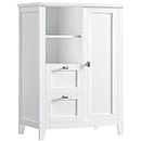 VASAGLE Bathroom Floor Storage Cabinet, Bathroom Cabinet Freestanding, Kitchen Cabinet, White UBBC543P31