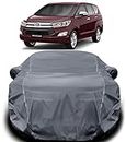 AUCTIMO® Toyota Innova Crysta Car Cover Waterproof/Innova Crysta Cover Sun Protection with Triple Stitched Fully Elastic Ultra Surface Body Protection (Grey Look)