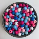 75X Wooden Beads Mixed Multi Colour 10mm DIY Jewellery and Craft Wood Bead