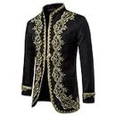 Men's Court Fashion Prince Coats Drummer Parade Punk Officer Prince Uniform Gold Embroidered Jacket Suit Jackets