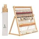 Olikraft Large Weaving Loom with Adjustable Stand - Comfort Incline 18.5 x 14 Inch Warping Area, Perfect for Beginners and Adults, Suitable for Blanket and Lap Weaving, Kids Friendly