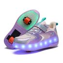 Boys Girls LED Wheels Skates Shoes Kids 2 Wheels Flash Sneakers USB charges Shoe