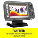 Lowrance Hook²-4x Fish Finder + Bullet Transducer Autotuning sonar Wide angle 