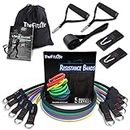 TheFitLife Exercise and Resistance Bands Set - Stackable up to 150 lbs Workout Tubes for Indoor and Outdoor Sports, Fitness, Suspension, Speed Strength, Baseball Softball Training, Home Gym, Yoga