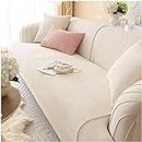 Furniture Cover Thick Plush Sofa Cover 1 2 3 4 Seater, Universal Furniture Cover Corner Sofa Cover L Shape Sectional Couch Cover Furniture Protector for Living Room (Color : Beige, Size : 90X160CM)