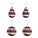 JNAWA 2 Pairs Book Earrings Book Lovers Earrings Retro Multicolour Library Pendant Earrings for Women Girls Clothing Accessories
