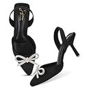 JM LOOKS Casual Fashion Heel Black Sandals Solid Comfortable Sole For Womens & Girls