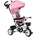 HOMCOM 6 in 1 Trike for Toddler 1-5 Years with Parent Handle, Pink